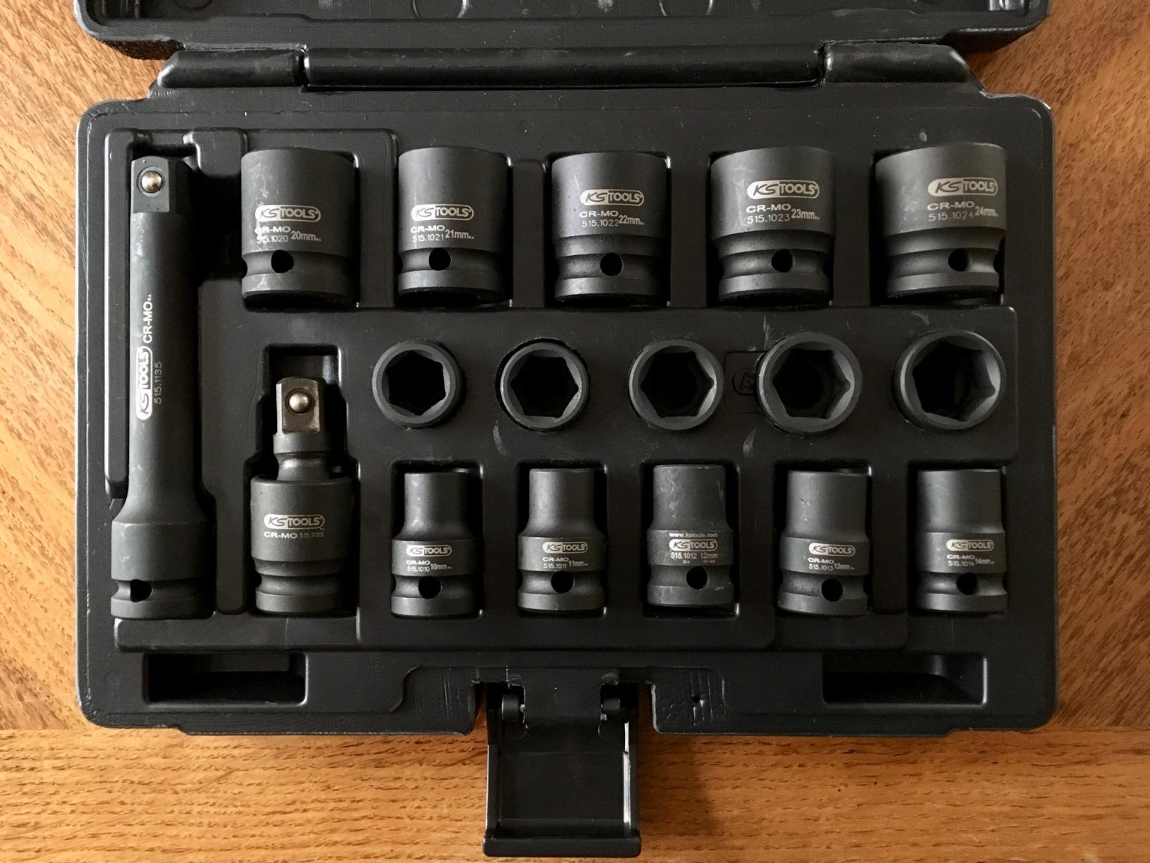 KS Tools 515.0112 Coffret douilles à choc 1/2" 12 pièces Cr-Mo