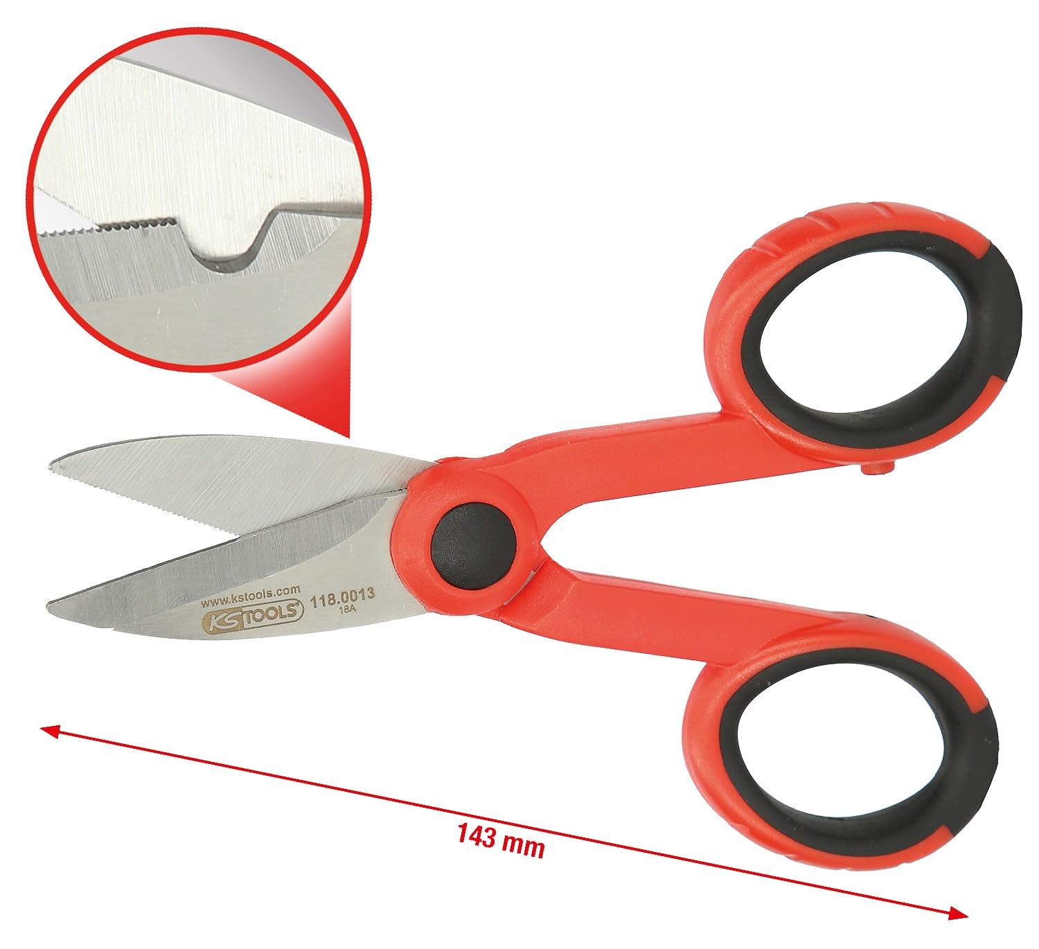KS Tools 118.0013 ciseaux atelier universels 143 mm inox