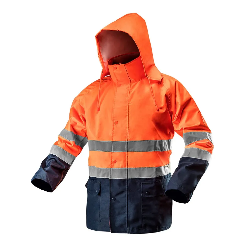 NEO TOOLS Veste haute visibilité orange fluo pluie ISO 20471
