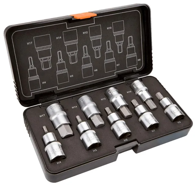 NEO TOOLS coffret 9 douilles hex 1/2" 55 mm