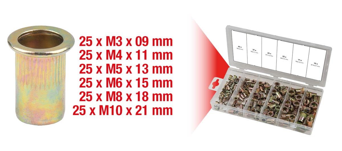KS Tools 970.0610 assortiment inserts taraudés acier 150 pcs