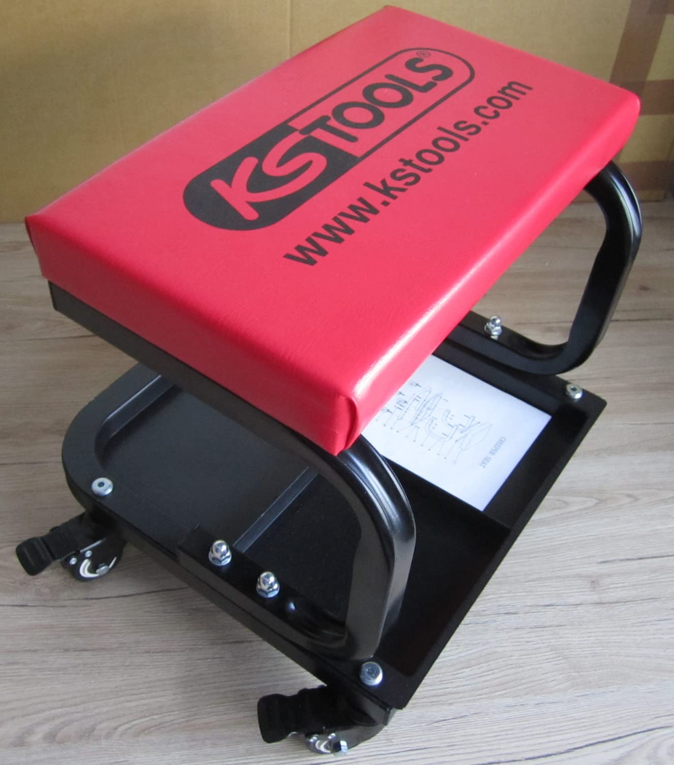 KS Tools 500.8020 Tabouret d'atelier à roulettes avec plateau