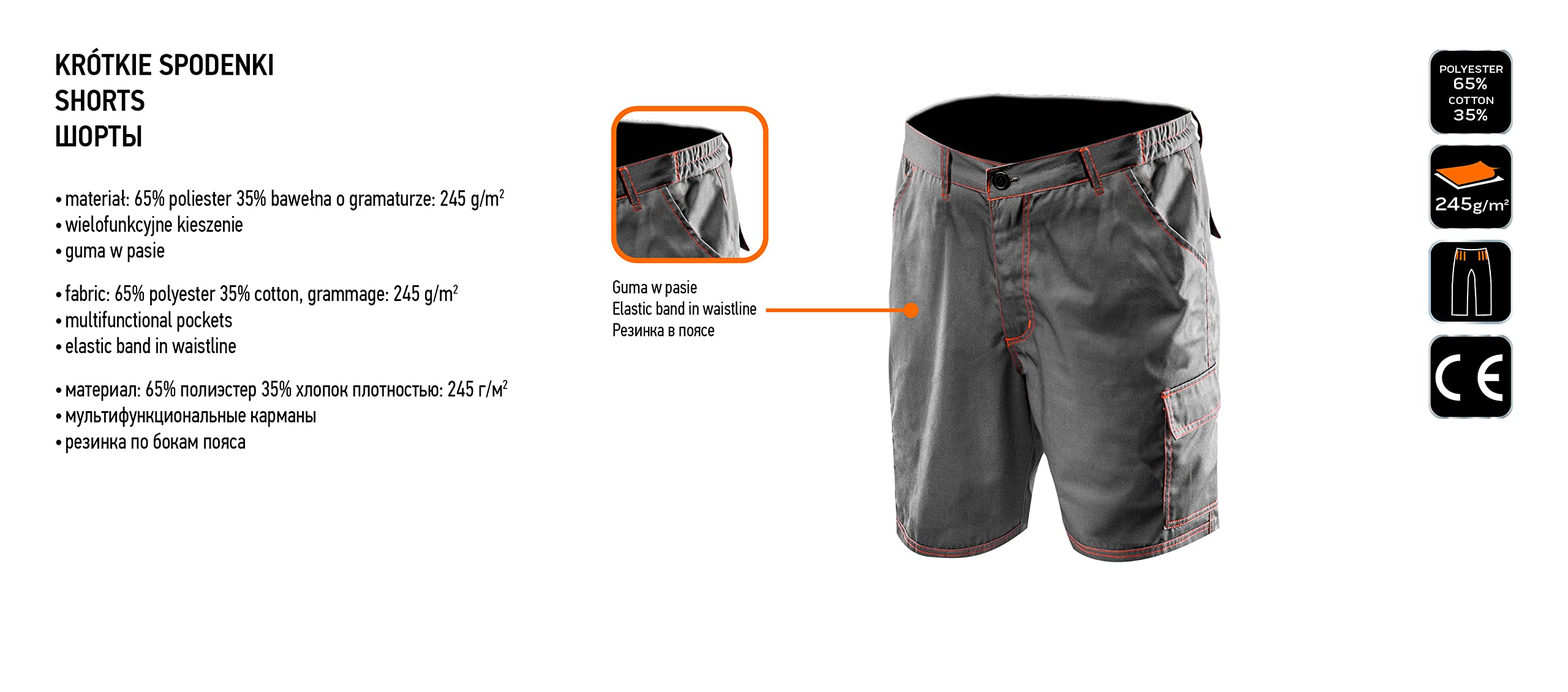 NEO TOOLS short travail été basique taille S