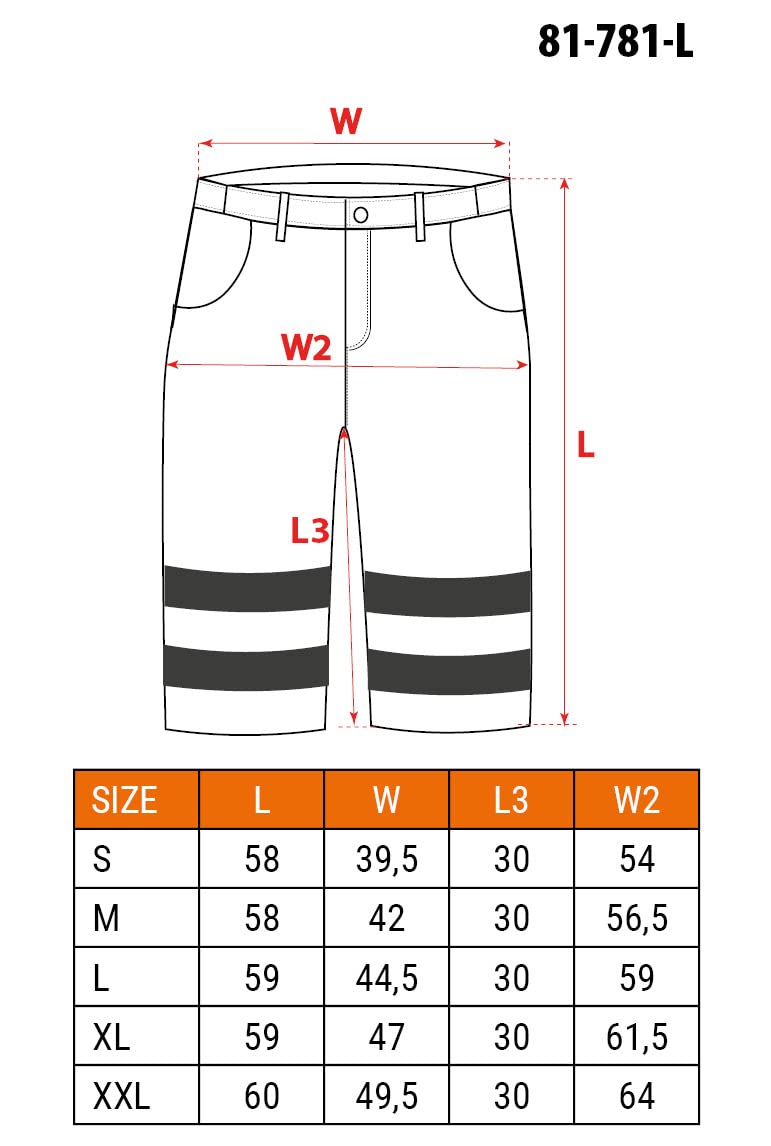 NEO TOOLS Short de Travail Orange L 245 g/m²