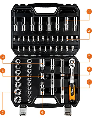 NEO TOOLS 08-663 coffret douilles 1/2 58 pièces CrV