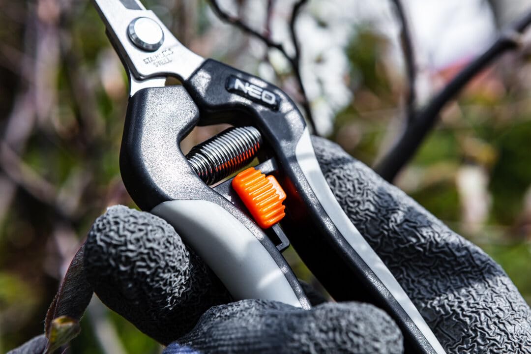 NEO TOOLS sécateur jardin 185 mm inox coupe 6 mm micro-denté