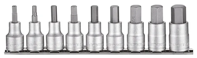 Teng Tools Jeu Douilles Hex 1/2" AF 9 Pièces Rail