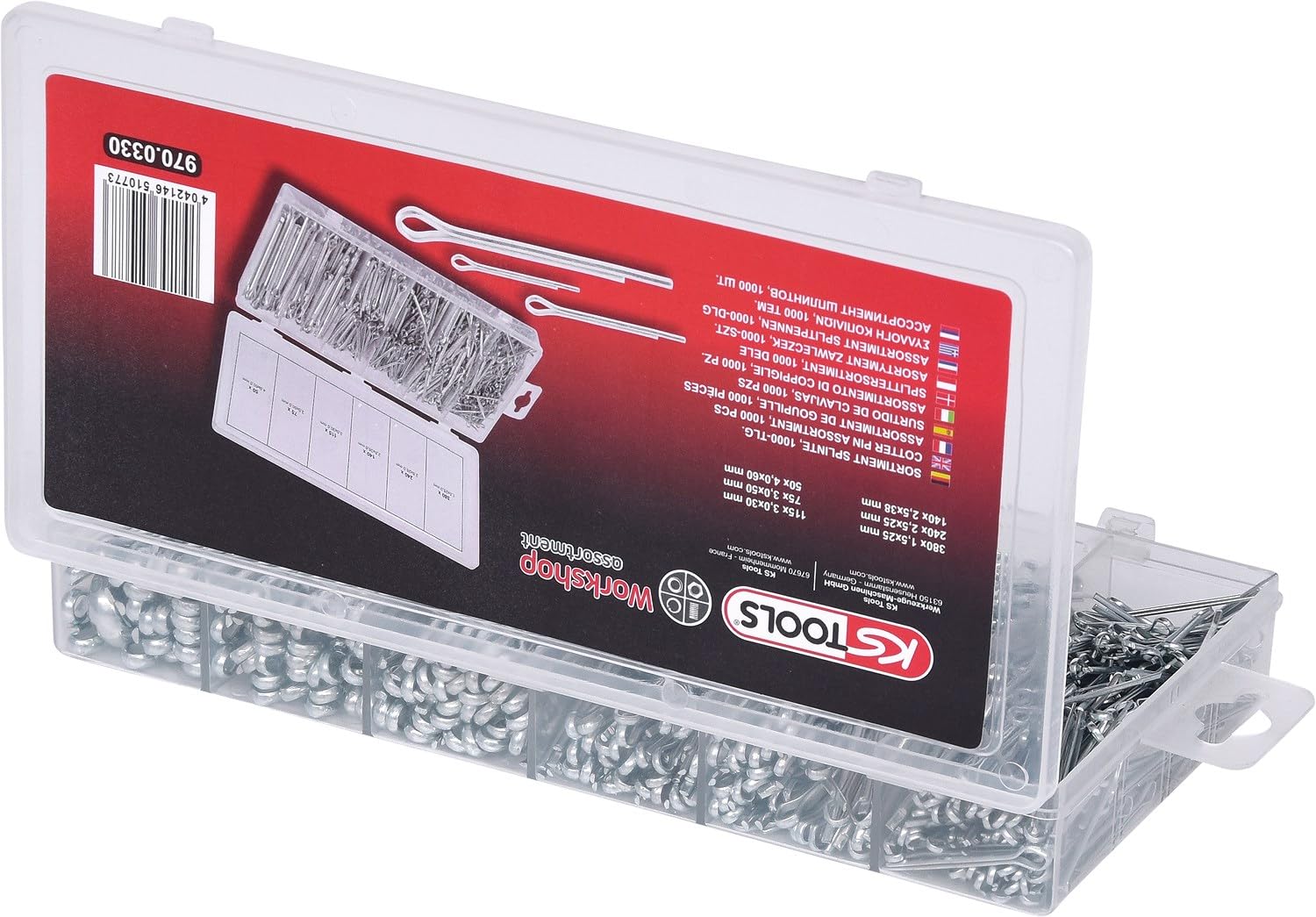 KS Tools 970.0330 assortiment goupilles 1000 pcs