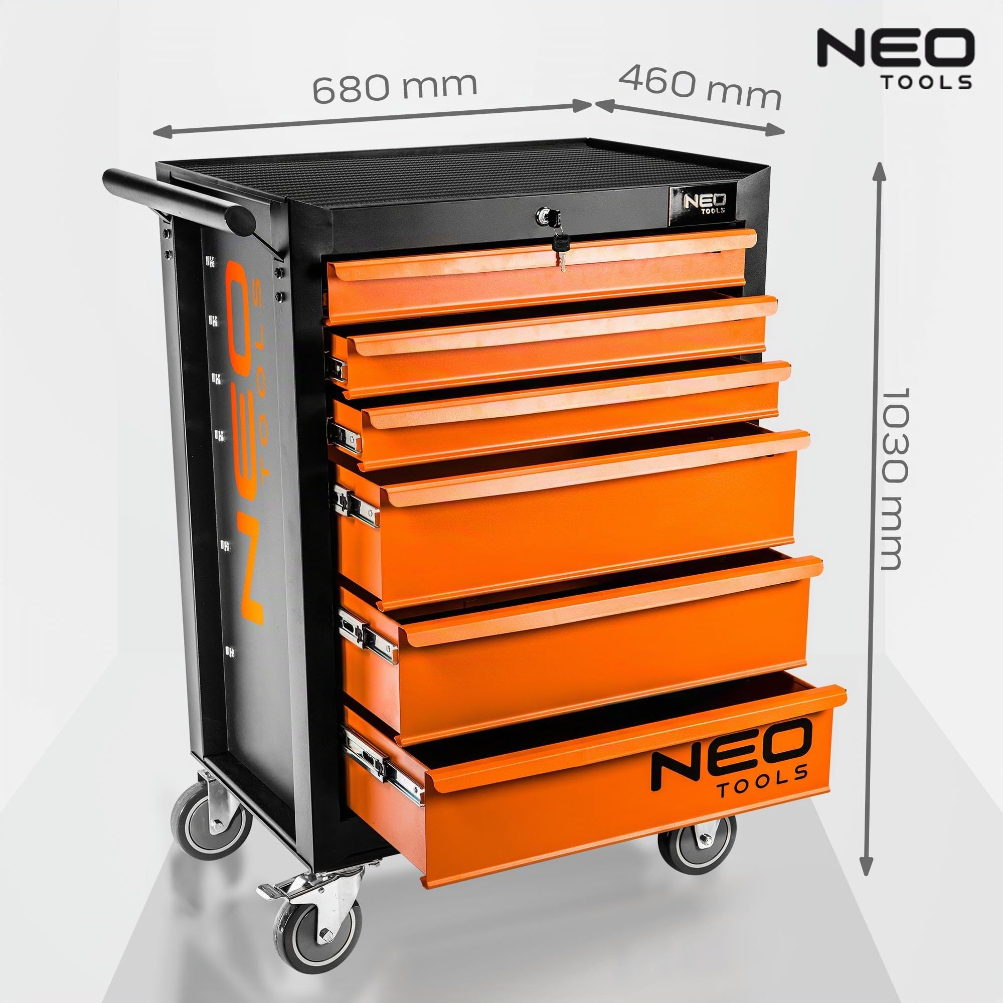 NEO TOOLS 84-221 armoire à outils 6 tiroirs orange 280 kg