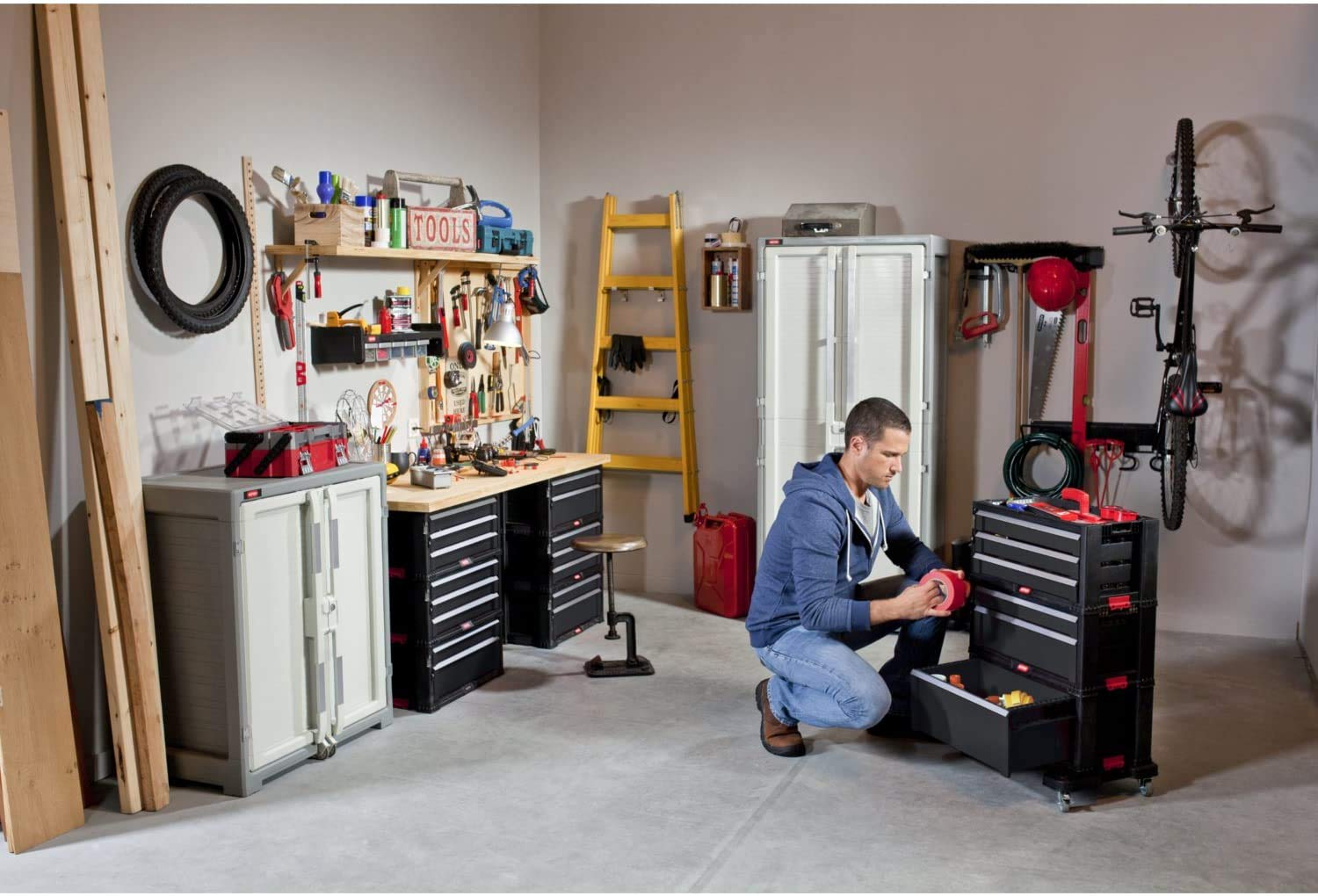 NEO TOOLS Servante atelier 2 tiroirs acier
