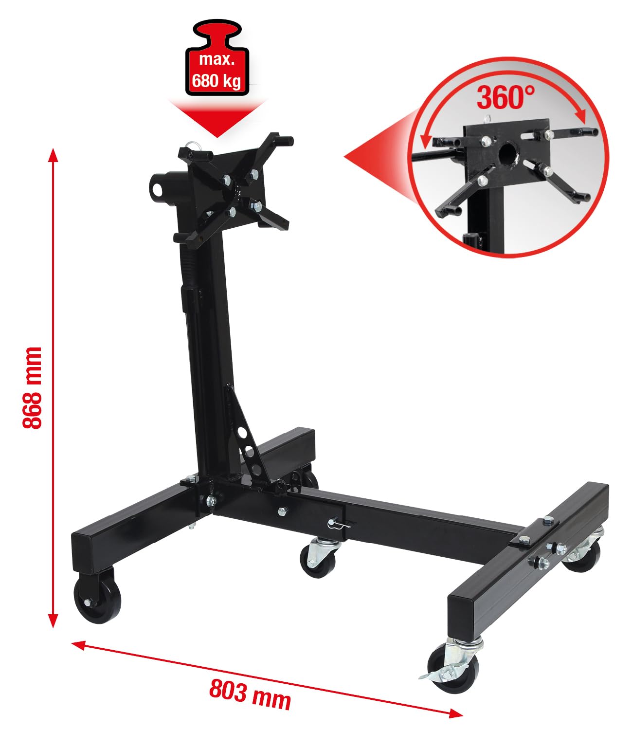 KS Tools 160.0364 Support Moteur 680 kg 360°