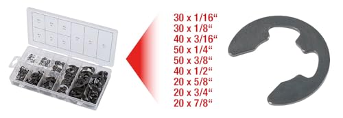 KS Tools 970.0320 Assortiment 300 circlips E pouces noir