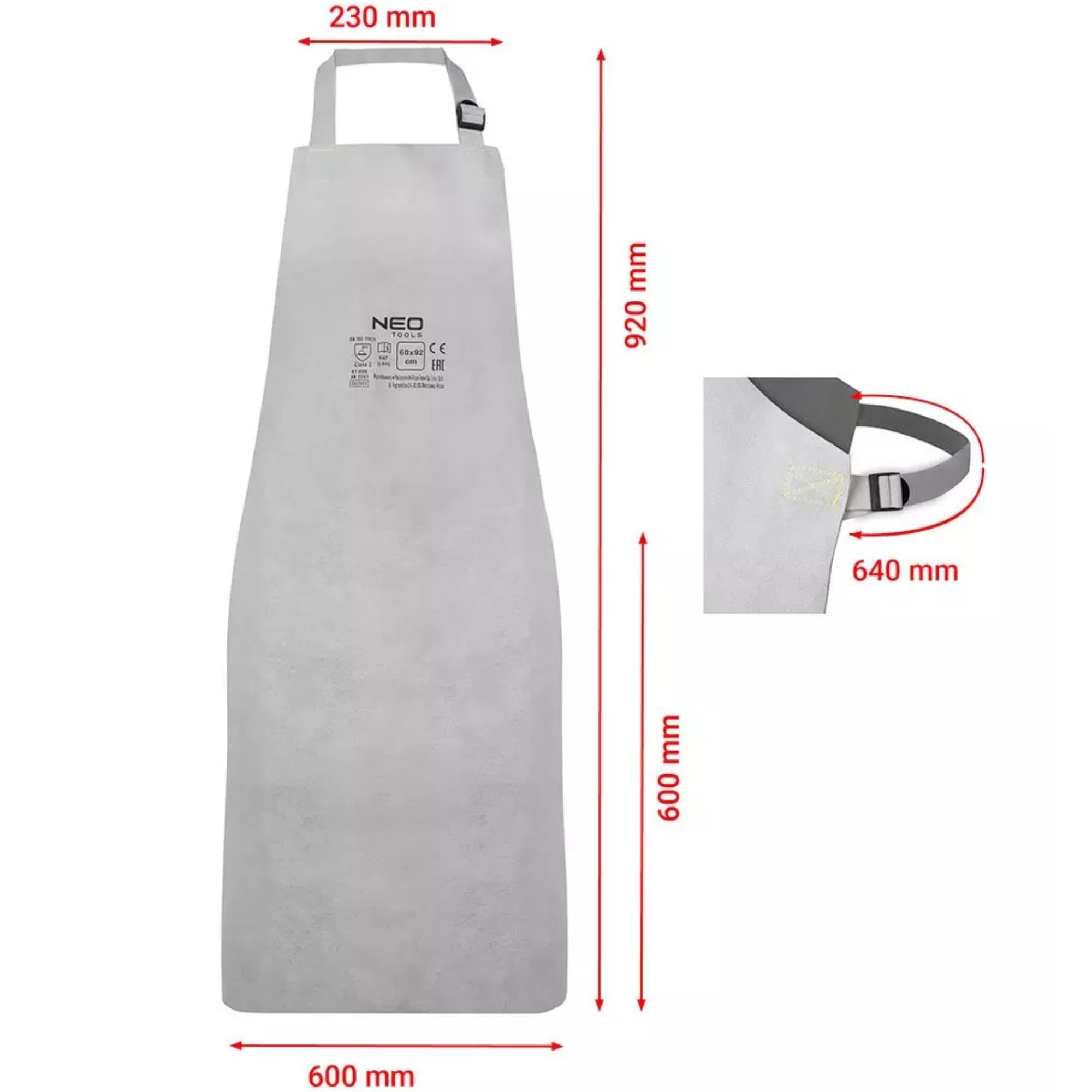 NEO TOOLS tablier de soudure cuir 60x90 cm