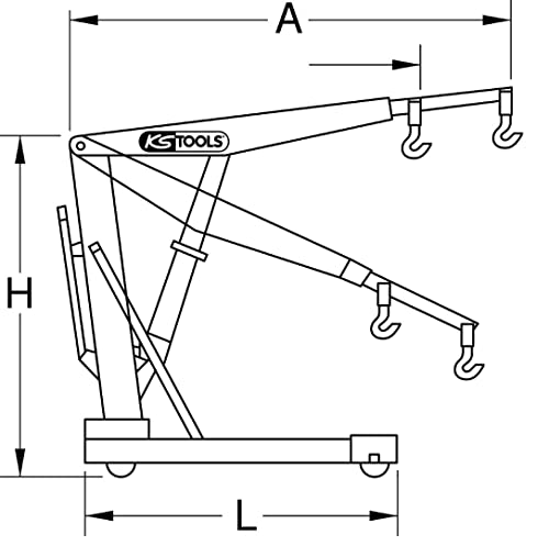 KS Tools 161.0020 grue mobile pliante 1 t chèvre atelier