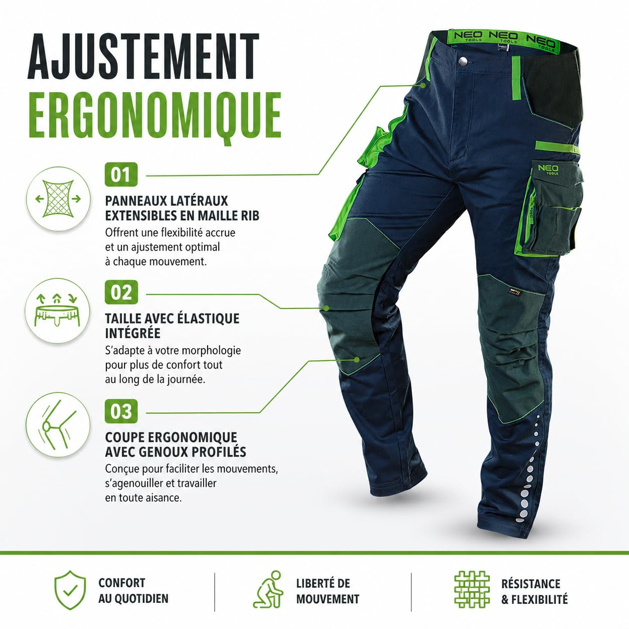 Neo Tools pantalon cargo homme bleu marine XS
