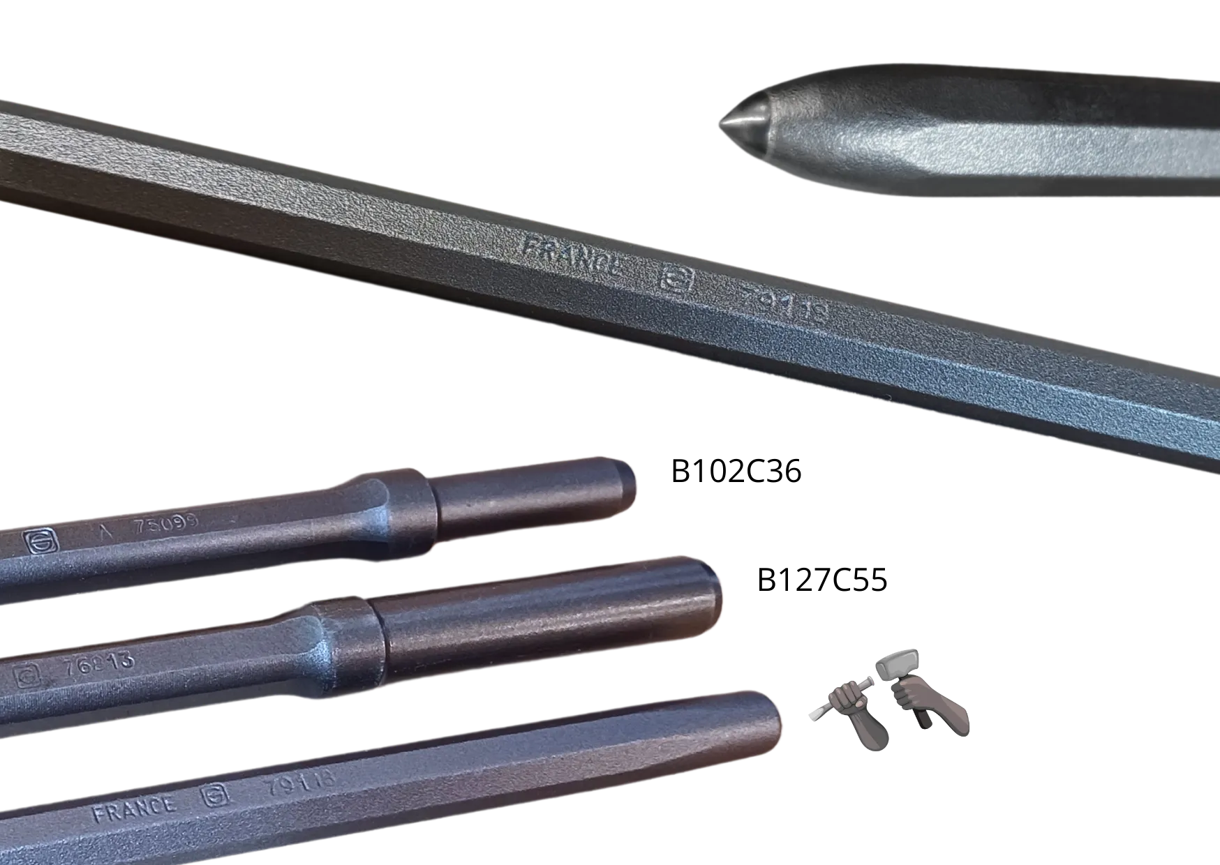 Guillet poinçon carbure graveur pierre dure cylindrique