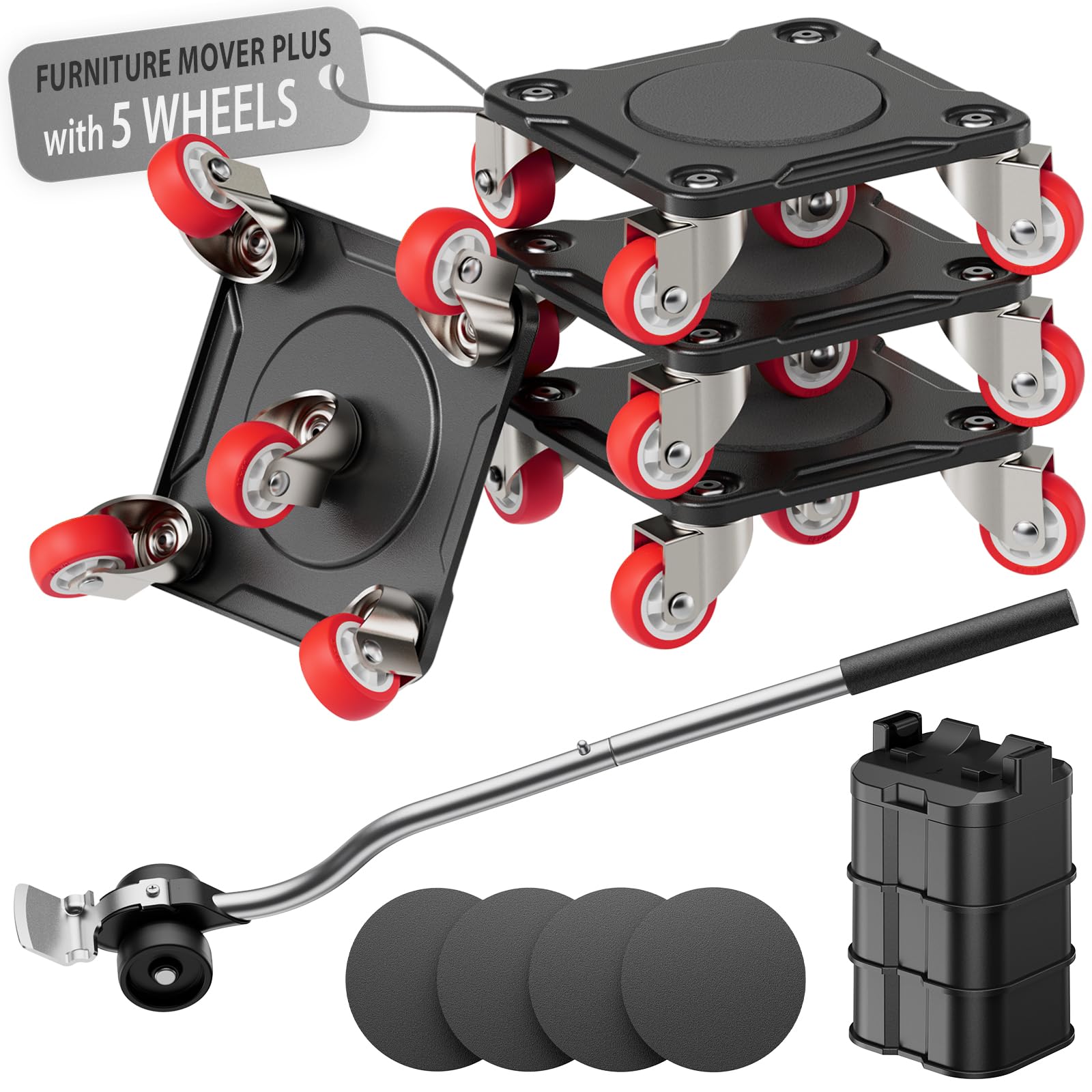 ONEON Kit déplace-meuble 8 doubles roues profil bas