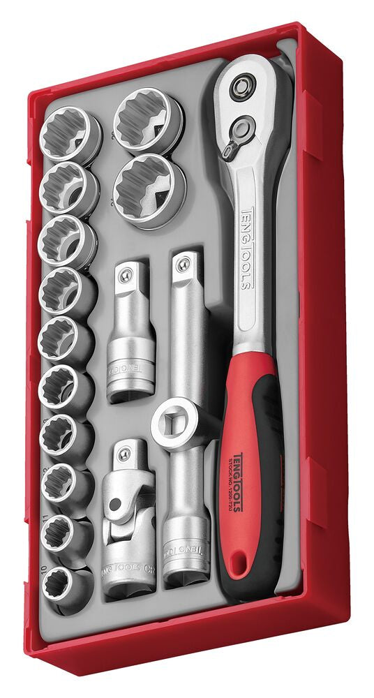 Teng Tools TT1 coffret douilles 1/2" 12 pans 17 pièces