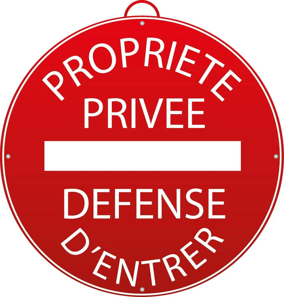 Mondelin panneau propriété privée rond 28 cm