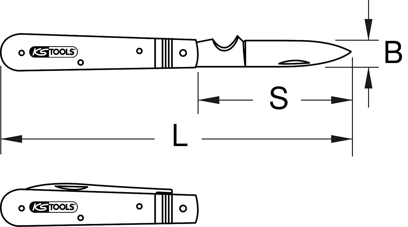 KS Tools 907.2187 couteau électricien lame droite