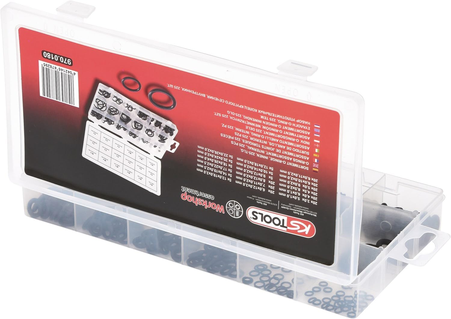 KS Tools 970.0180 Assortiment 225 Joints Toriques 3-22 mm