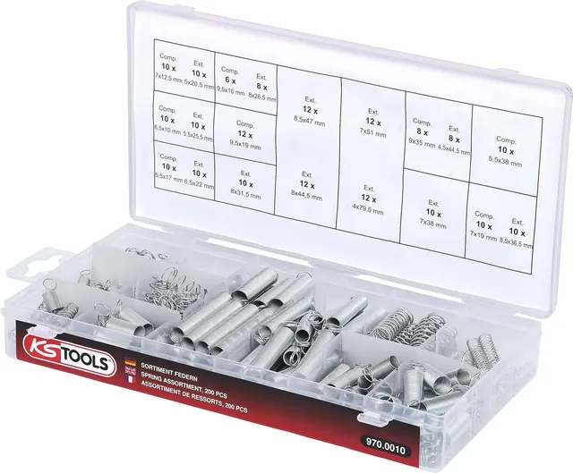 KS Tools 970.0010 assortiment ressorts 200 pièces atelier