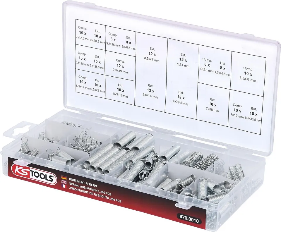 KS Tools 970.0010 assortiment ressorts 200 pièces atelier