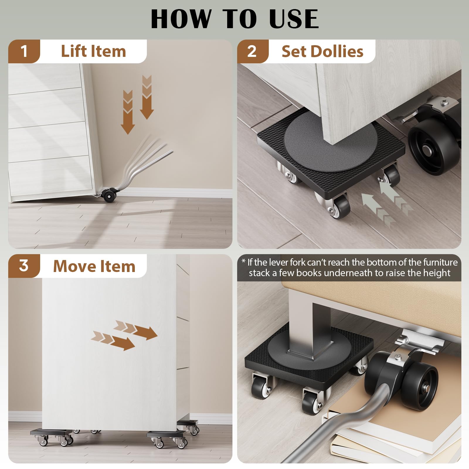 ONEON Dolly Standard kit déplace-meuble roulettes