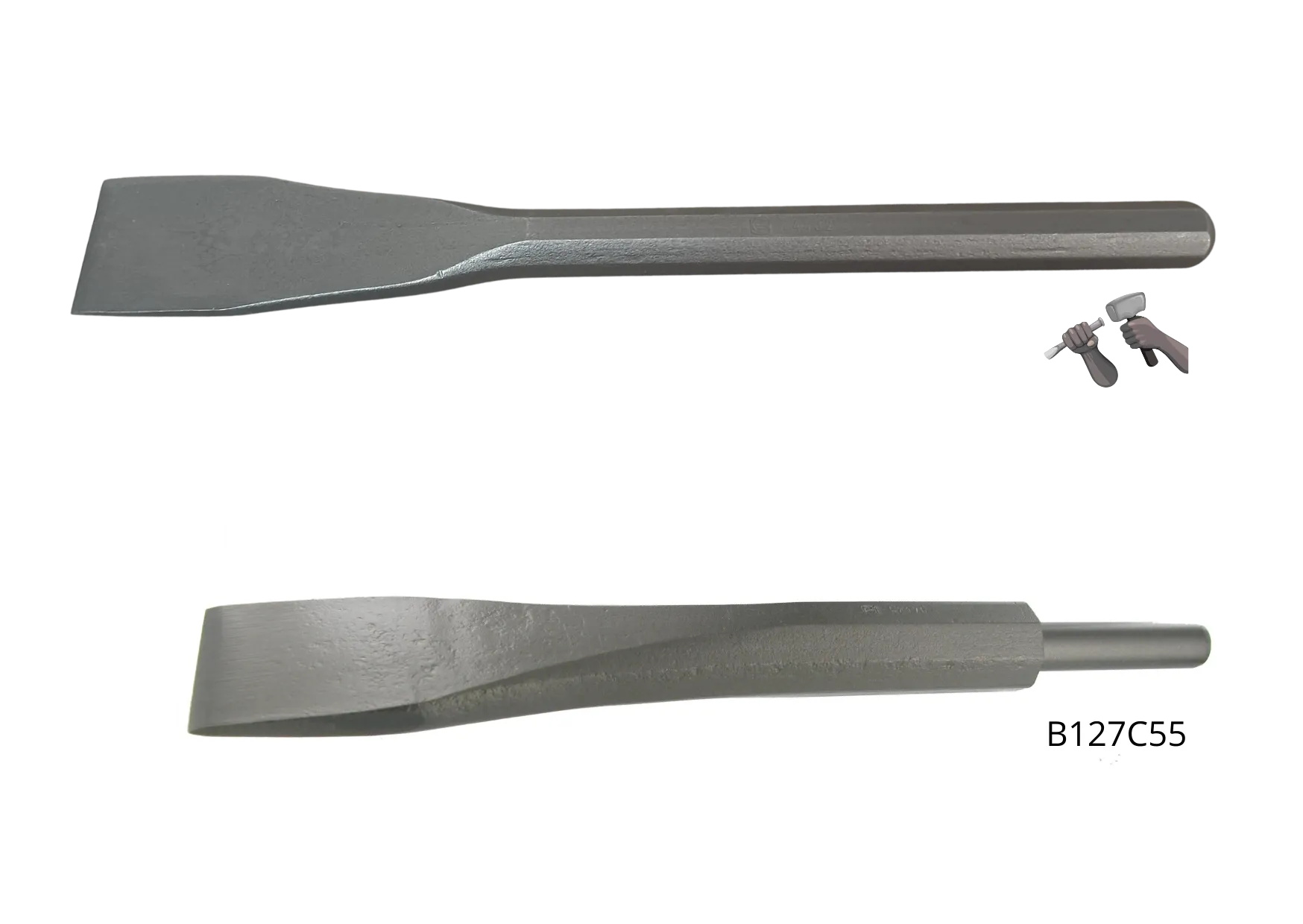 Guillet ciseau taillant plat pierre tendre acier