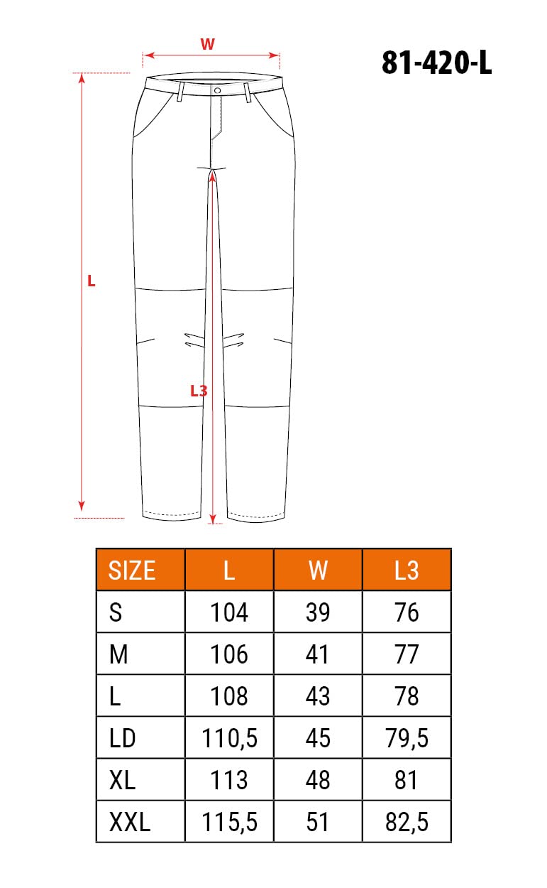 NEO TOOLS Cargo pantalon travail homme L coton ripstop