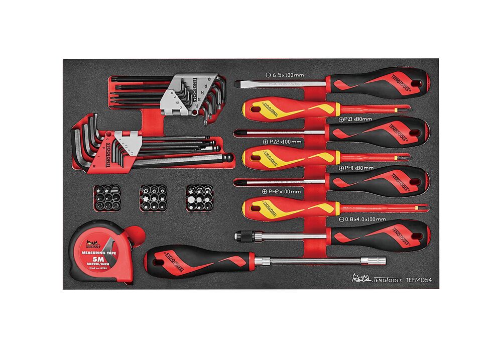 Teng Tools FOAM3 Coffret tournevis et clés 54 pièces