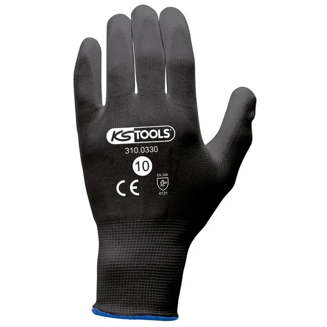 KS TOOLS 310.0330 gants travail PU T.10 lot 12 paires