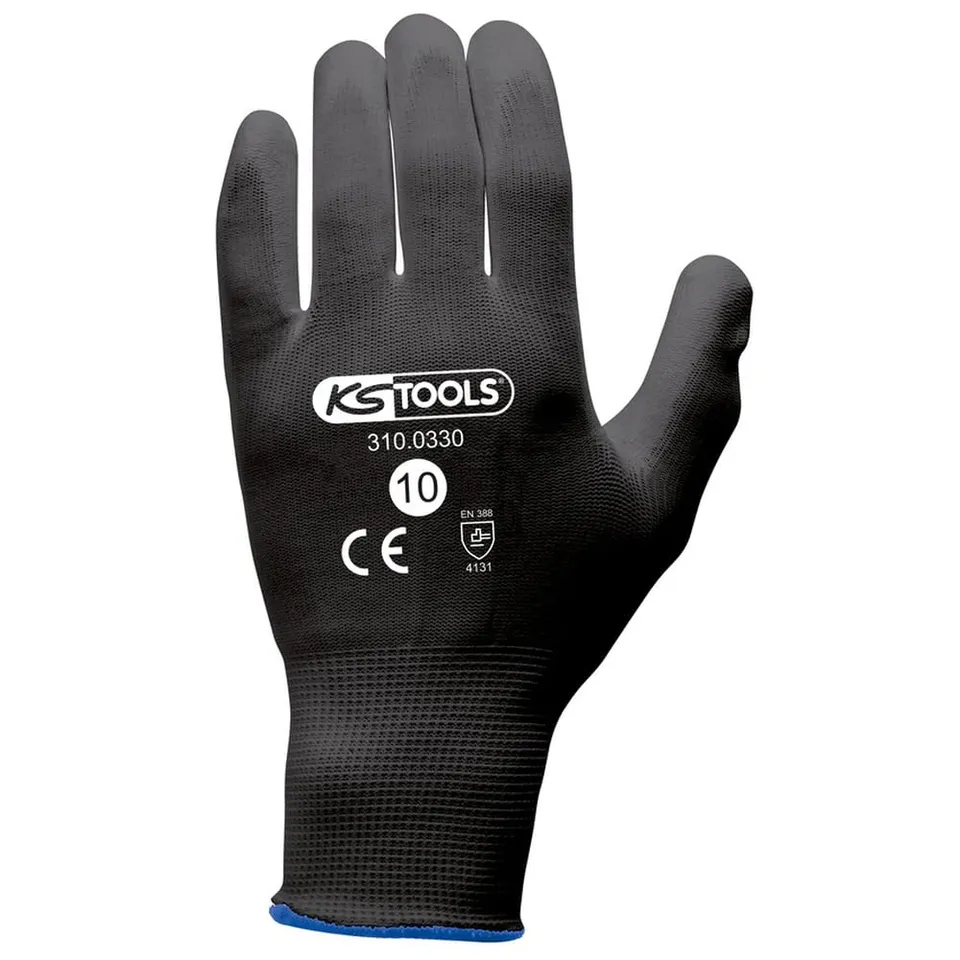 KS TOOLS 310.0330 gants travail PU T.10 lot 12 paires