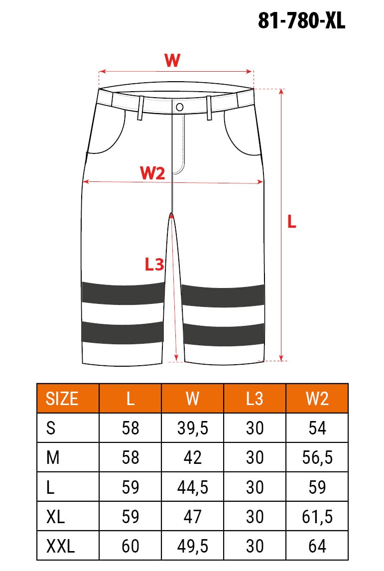 NEO Tools pantalon de sécurité jaune court XL