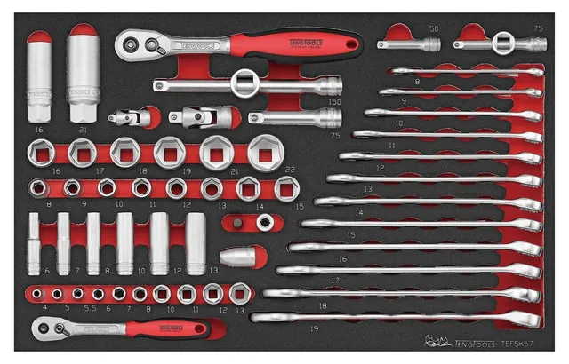 Teng Tools FOAM3 coffret douilles clés 57 pièces mousse