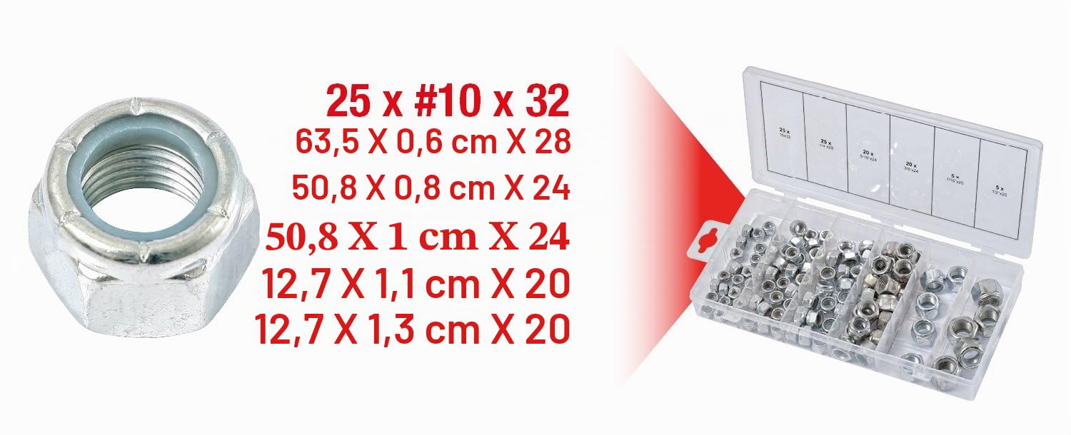 KS Tools 970.0490 écrous autobloquants UNF 100 pcs
