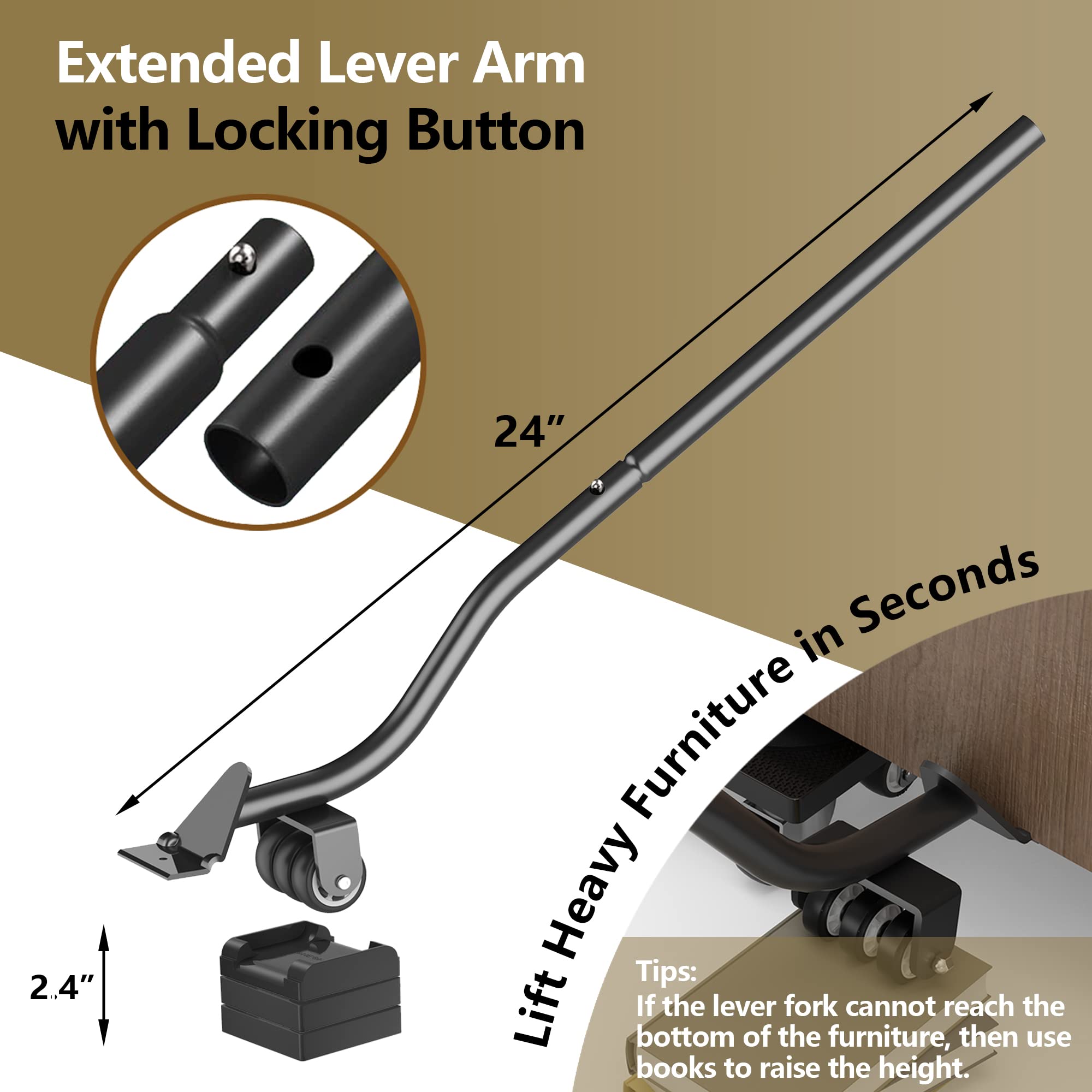 ONEON lève-meubles Classique M Noir 227 kg