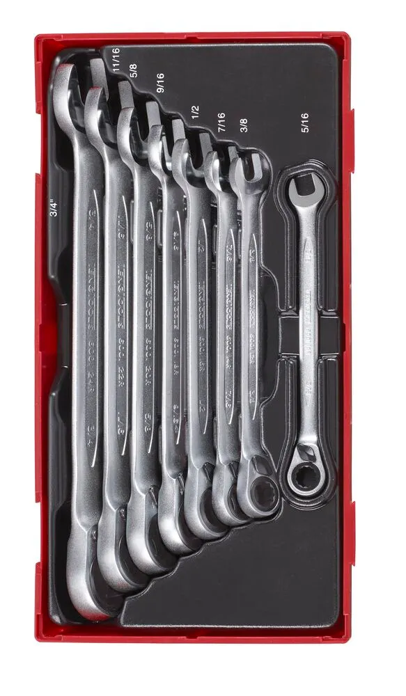 Teng Tools TT1 jeu clés mixtes à cliquet pouces 8 pièces