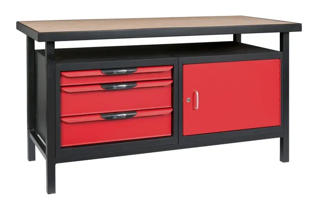 KS Tools 865.0140 établi atelier 1,5 m 1 porte 3 tiroirs