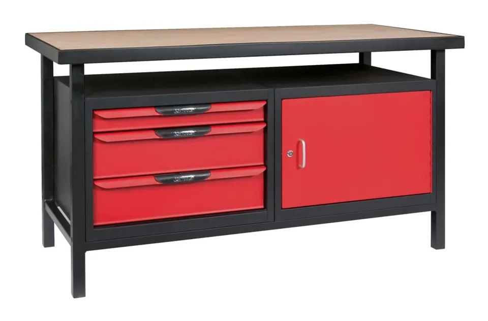 KS Tools 865.0140 établi atelier 1,5 m 1 porte 3 tiroirs