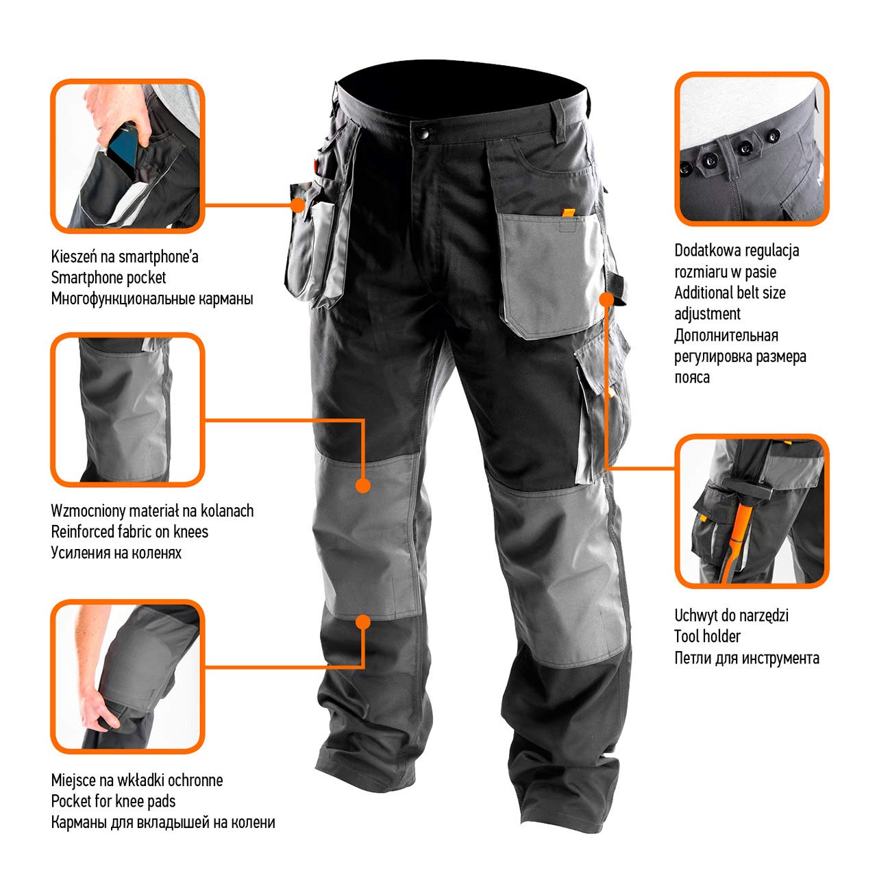 NEO Tools pantalon de travail homme noir