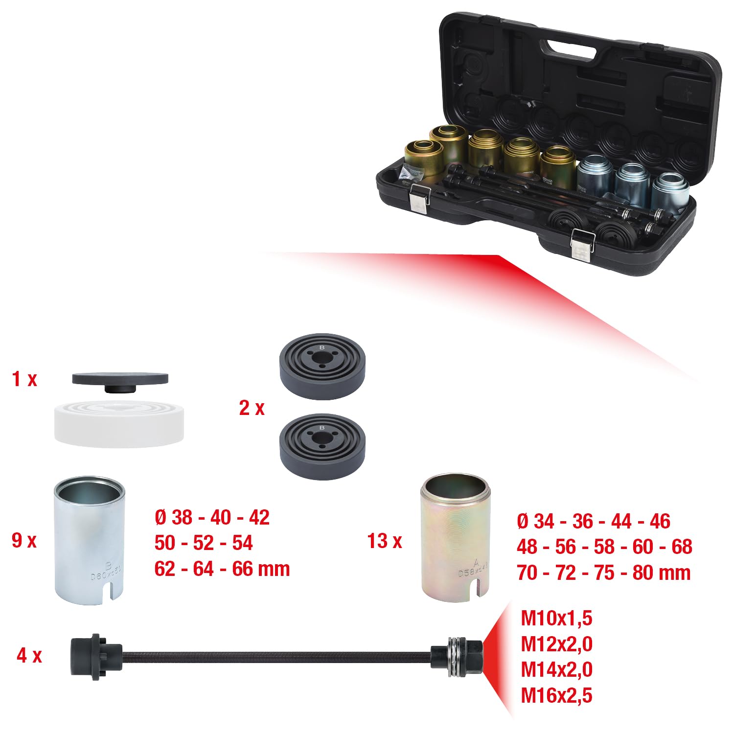 KS Tools 700.1550 jeu montage roulements joints bagues