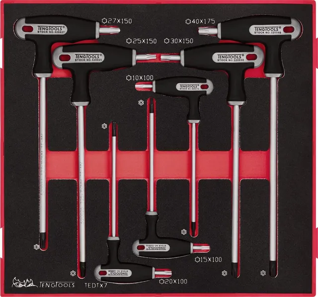 Teng Tools Jeu 7 clés en T Torx module mousse FOAM2