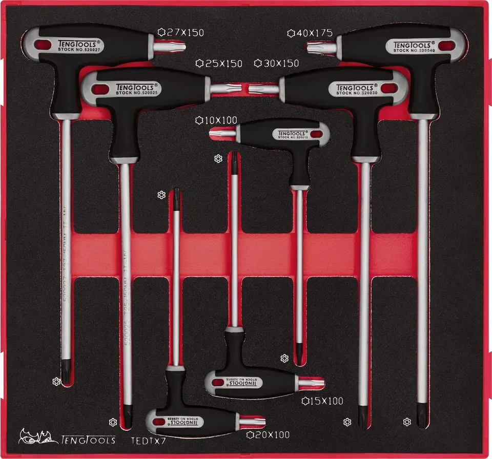 Teng Tools Jeu 7 clés en T Torx module mousse FOAM2