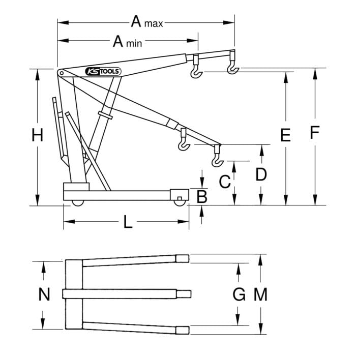 KS Tools 162.0020 grue atelier pliante 2 t