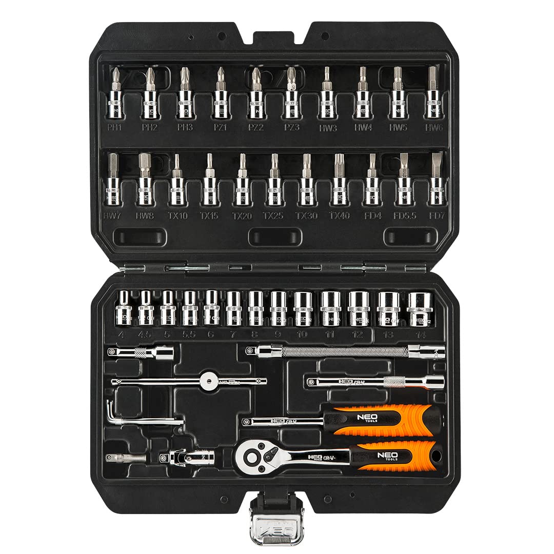 NEO TOOLS 08-660 jeu clés à douille 1/2 46 pièces 72 dents