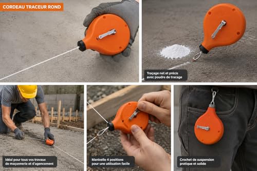 MOB-MONDELIN cordeau traceur boîtier rond 30 m