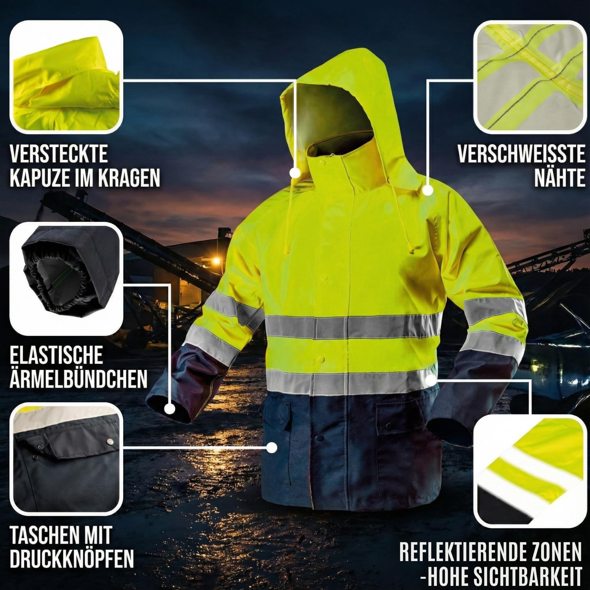 NEO Tools 81-721 veste haute visibilité jaune fluo imperméable