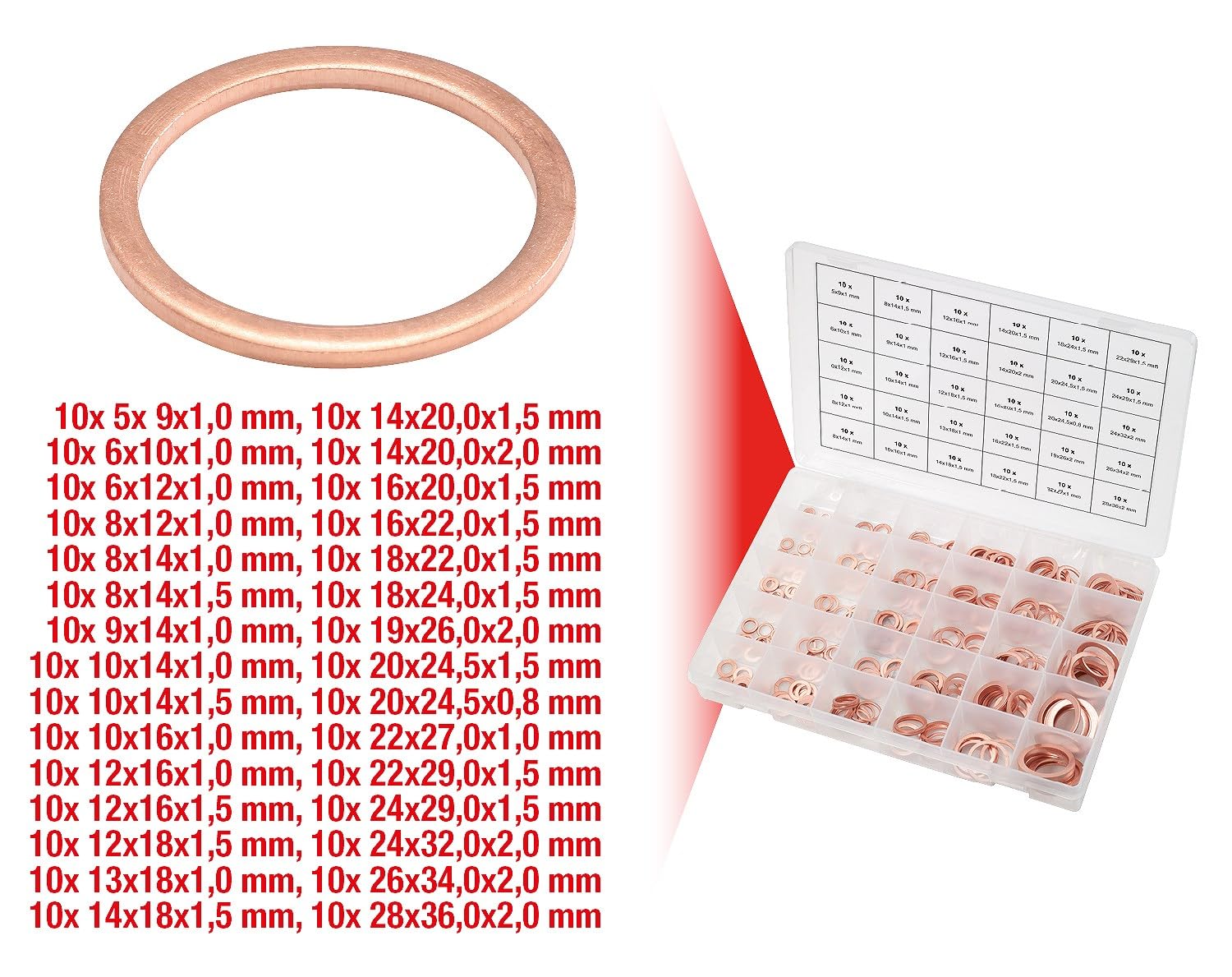 KS Tools 970.0140 assortiment joints cuivre 300 pièces