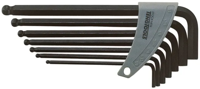 Teng Tools Jeu 7 clés Allen pouces à tête sphérique